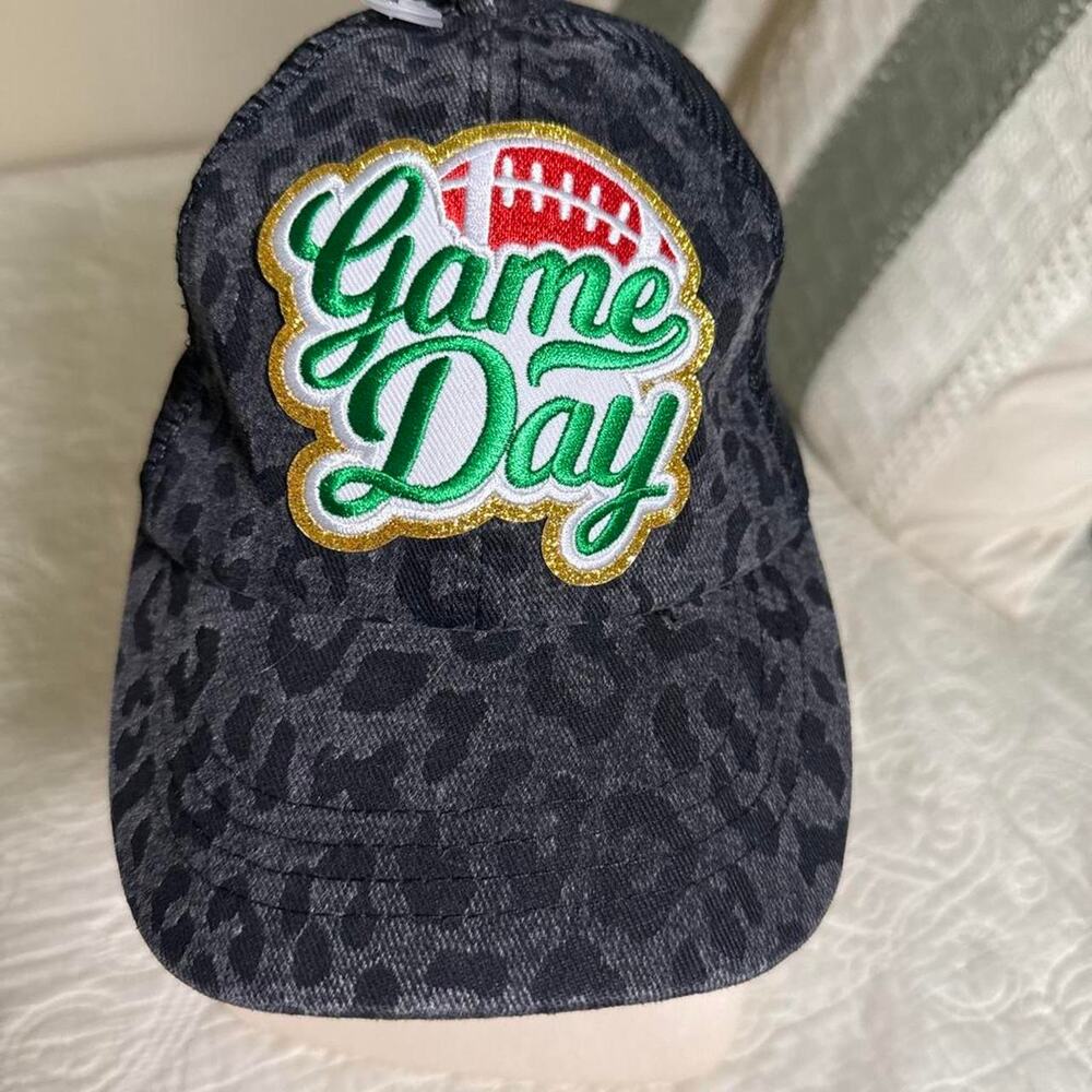 Game Day Black Leopard Print Ball Cap